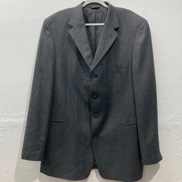 Vito Rufolo Italy Pure New Wool Blazer Jacket 4 button textured Gray 48 XL - Picture 3 of 14